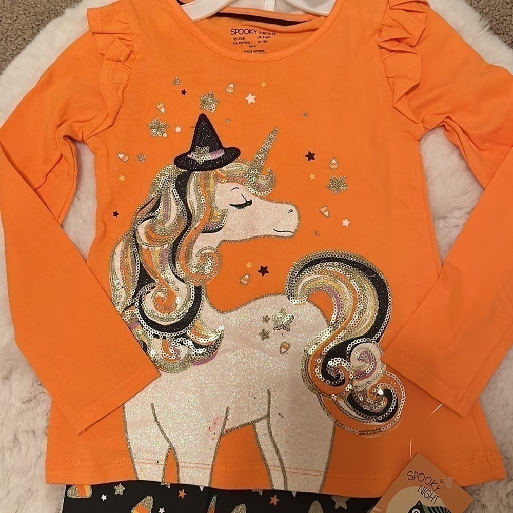 Girls Halloween Set With 2 Hair Clips - Picture 3 of 5